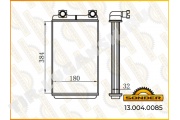 Радиатор печки 382*189*40