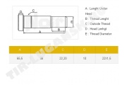 Шпилька колеса М22*1.5*65.5