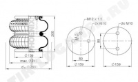 Пневморессора (бублик с метал) M12*1.5