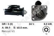 Стартер 24v 6kw 12T(редуктор)