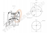 Пневморессора 836MK11 металлический стакан DAF