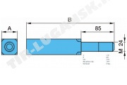 Болт амортизатора наварной М24 D=40*85/140, L=225 mm