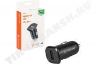 Адаптер автомобильный 1хUSB 2.1А в прикуриватель 12/24В