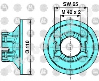 Гайка ступицы М42*2/SW65 прорезная