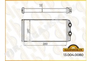 Радиатор печки 382*189*40