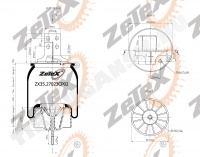 Пневморессора задняя 1TS270-23 / 206684 IVECO Stralis