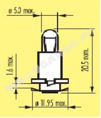 Лампочка 24v1.2w приборная с цок.