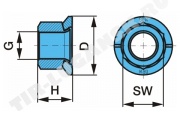 Гайка М22*1.5 колеса с юбкой SW32 H=27