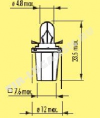 Лампочка 24v1.2w приборная с цок.