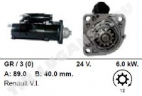 Стартер 24v 6kw 12T(редуктор)