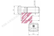Шпилька колеса 7/8"-11BSF*68