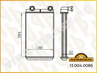 Радиатор печки 382*189*40