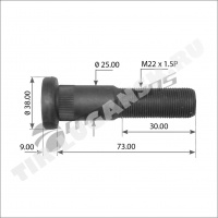 Шпилька колеса М22*1.5*74MM