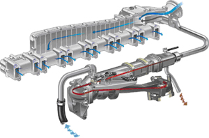 Система рециркуляции выхлопных газов EGR Scania с клапаном Вентури Система рециркуляции выхлопных газов EGR Scania с клапаном Вентури